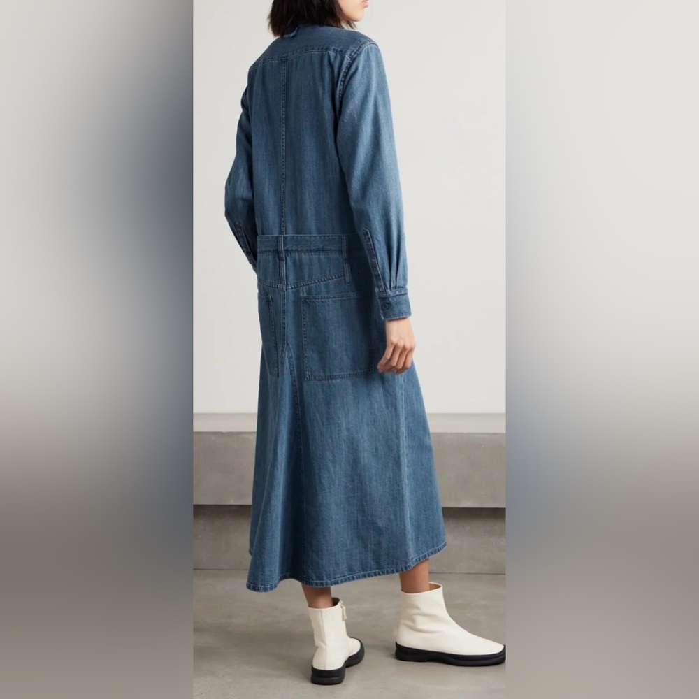 NWT TIBI Paneled Denim Midi Shirt Dress - Picture 3 of 8